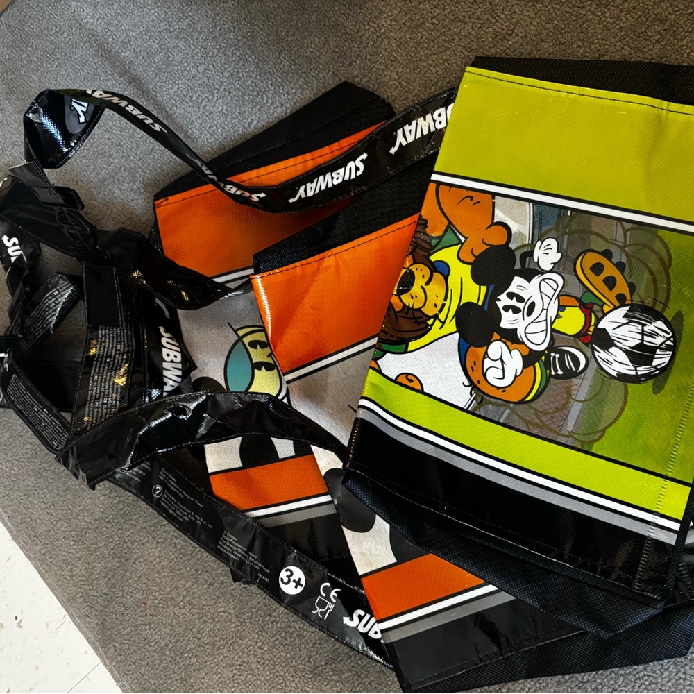 Disney Mickey Mouse and Subway Tote Bags